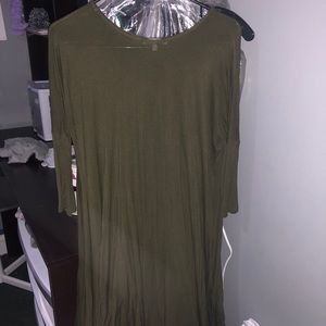 Army green t-shirt dress